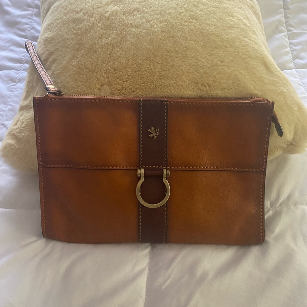 Pratesi Firenze Italian leather clutch wristlet handbag